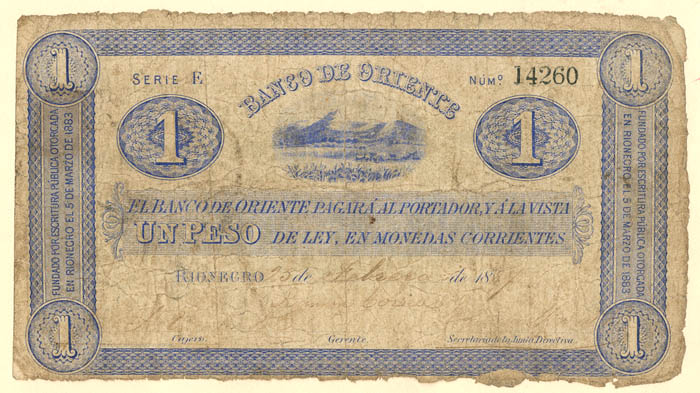 Colombia - 1 Colombian Peso - P-S697 - 1887 dated Foreign Paper Money